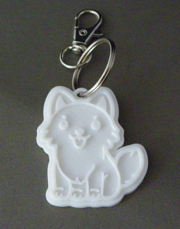 (image for) 3D Prints - Wolf Sleutelhanger 11 - Wit (White)