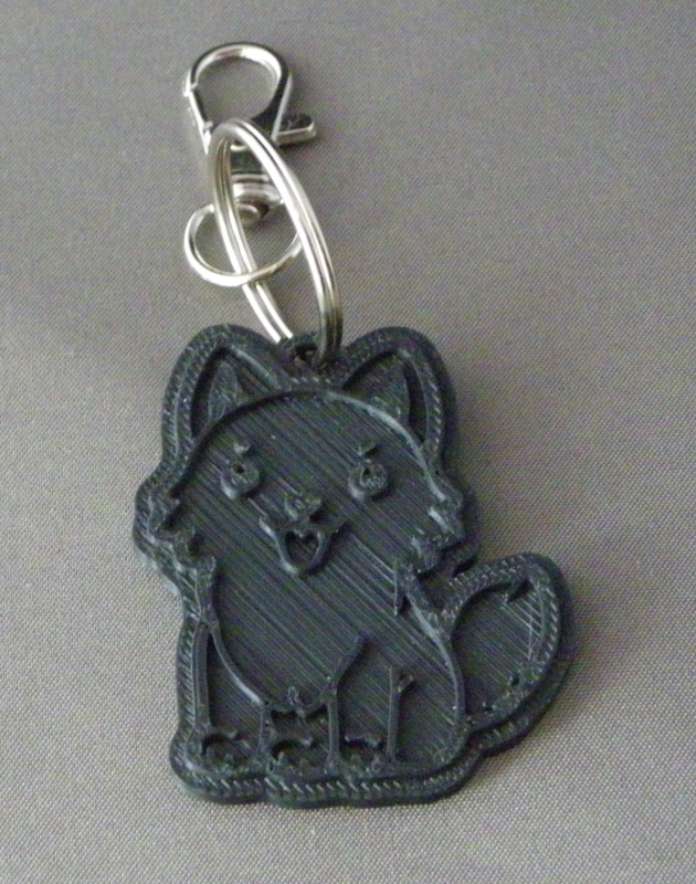 (image for) 3D Prints - Wolf Sleutelhanger 11 - Zwart (Black)