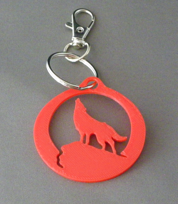 (image for) 3D Prints - Wolf Sleutelhanger 3 - Rood (Red)