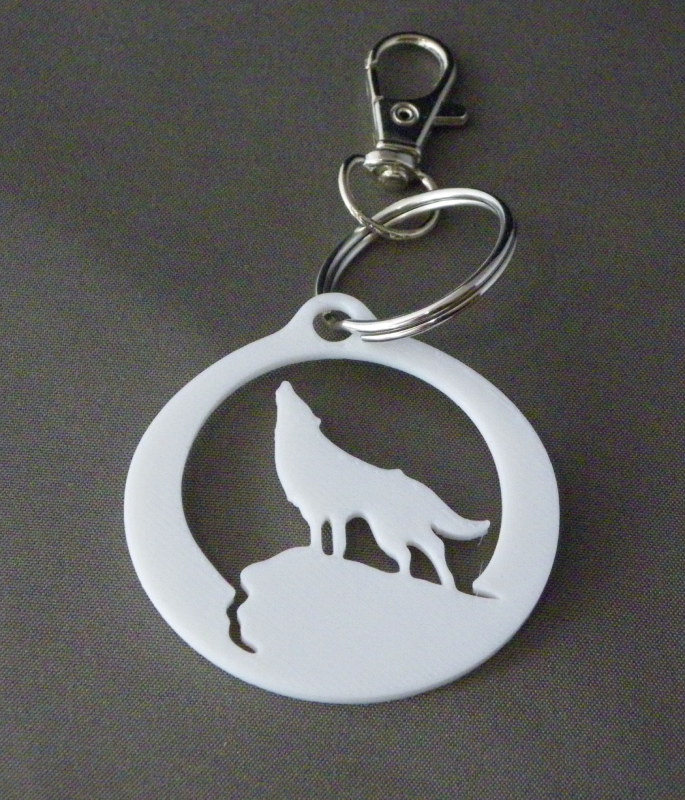 (image for) 3D Prints - Wolf Sleutelhanger 3 - Wit (White)
