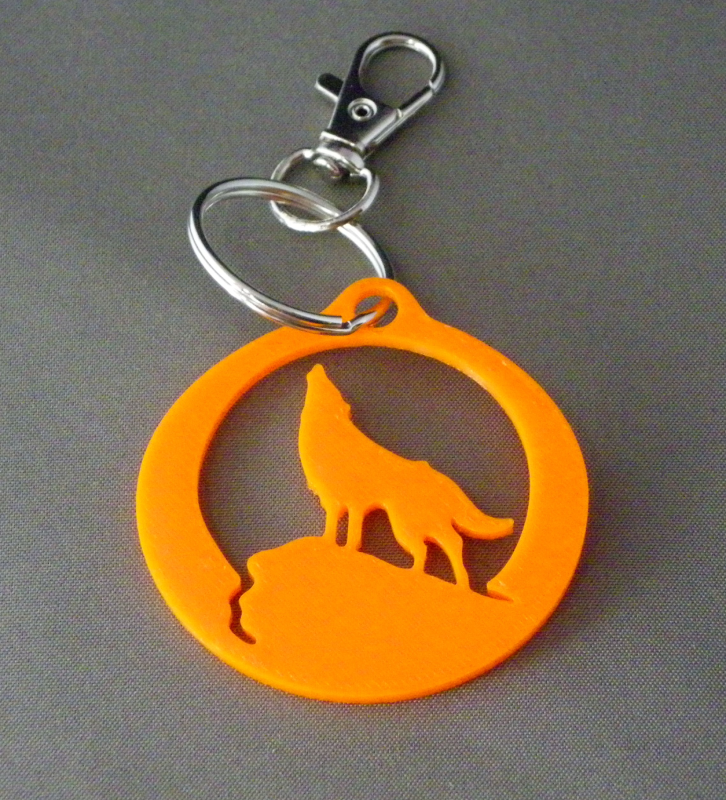 (image for) 3D Prints - Wolf Sleutelhanger 3 - Zonnig Oranje (Sunny Orange)