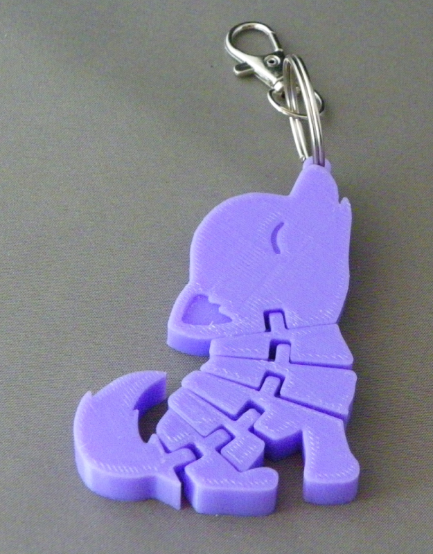 (image for) 3D Prints - Wolf Sleutelhanger 6 - Paars (Purple)