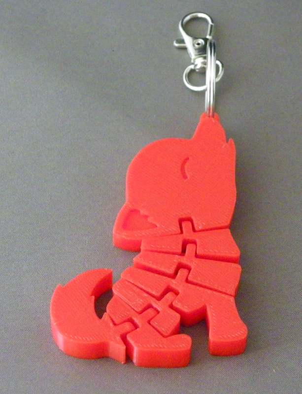 (image for) 3D Prints - Wolf Sleutelhanger 6 - Rood (Red)