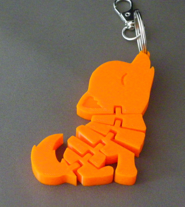 (image for) 3D Prints - Wolf Sleutelhanger 6 - Zonnig Oranje (Sunny Orange)