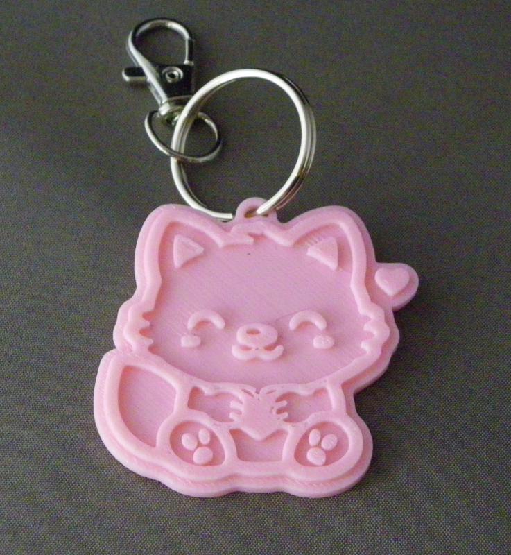 (image for) 3D Prints - Wolf Sleutelhanger 7 - Kersenroze (Sakura Pink)