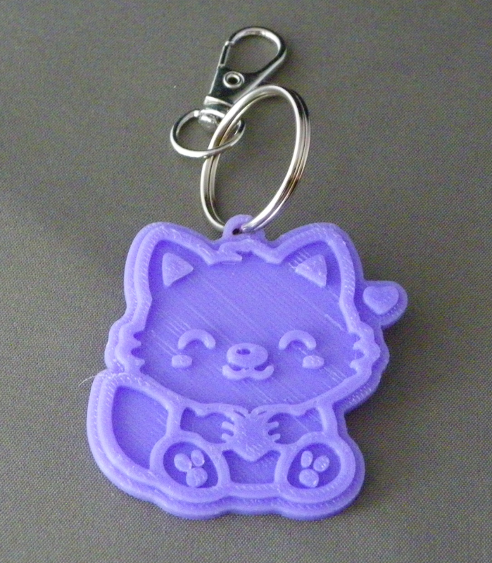 (image for) 3D Prints - Wolf Sleutelhanger 7 - Paars (Purple)