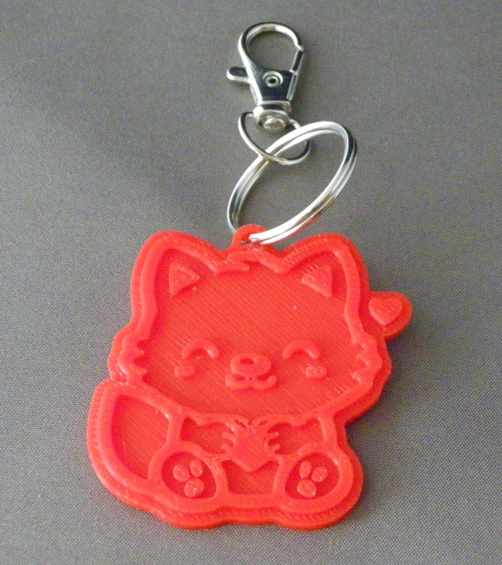 (image for) 3D Prints - Wolf Sleutelhanger 7 - Rood (Red)