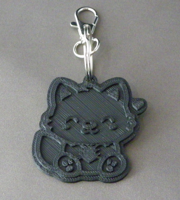 (image for) 3D Prints - Wolf Sleutelhanger 7 - Zwart (Black)