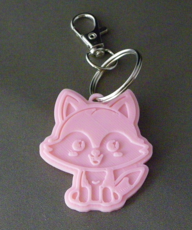 (image for) 3D Prints - Wolf Sleutelhanger 9 - Kersenroze (Sakura Pink)
