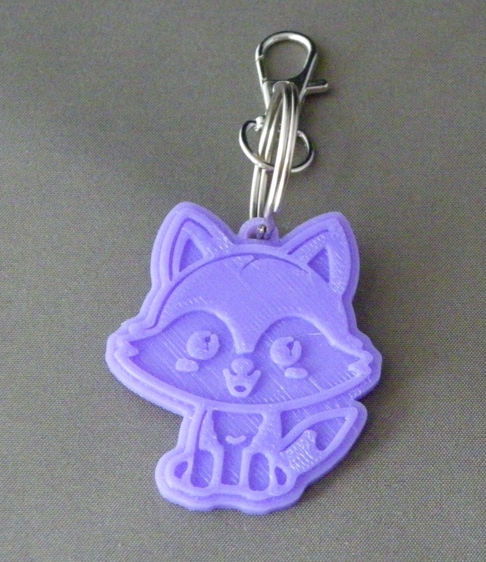 (image for) 3D Prints - Wolf Sleutelhanger 9 - Paars (Purple)