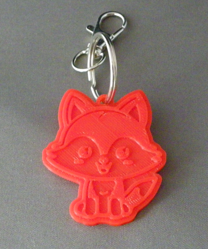 (image for) 3D Prints - Wolf Sleutelhanger 9 - Rood (Red)