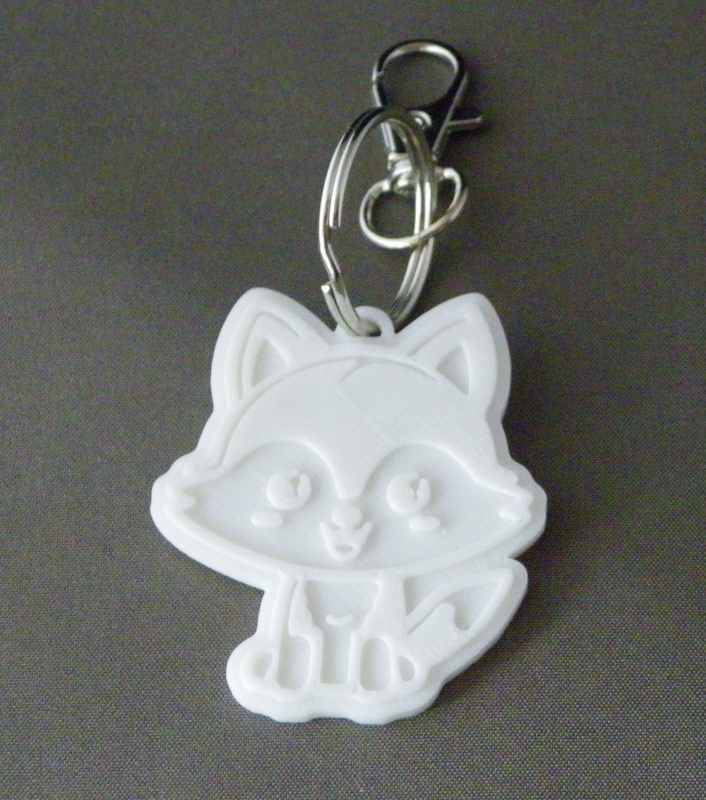 (image for) 3D Prints - Wolf Sleutelhanger 9 - Wit (White)