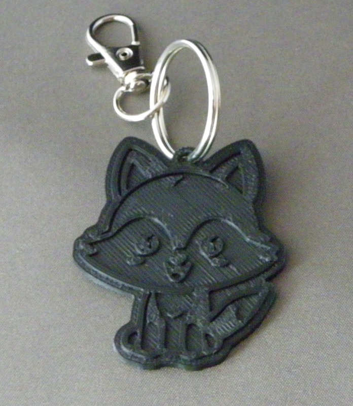 (image for) 3D Prints - Wolf Sleutelhanger 9 - Zwart (Black)