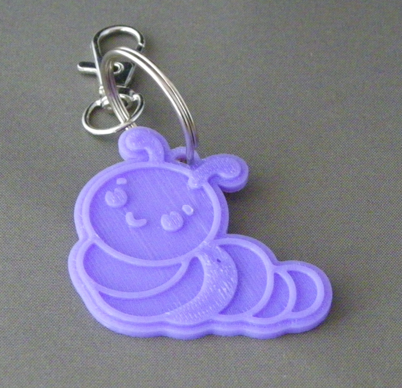 (image for) 3D Prints - Worm Sleutelhanger 1 - Paars (Purple)