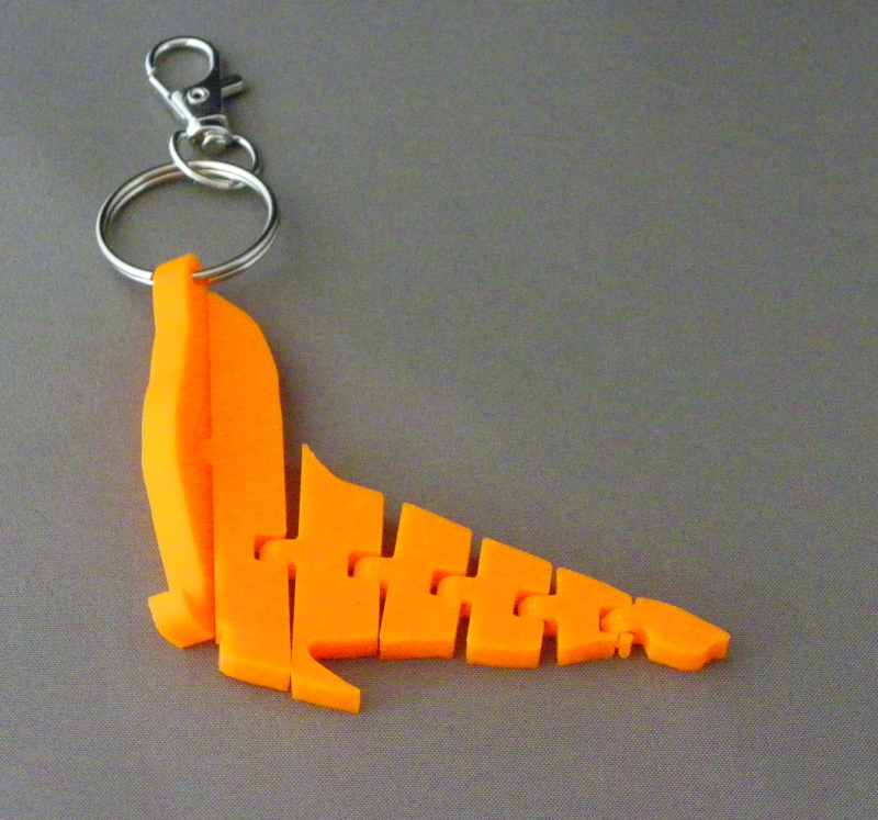 (image for) 3D Prints - Zeehond Sleutelhanger 1 - Zonnig Oranje (Sunny Orange)