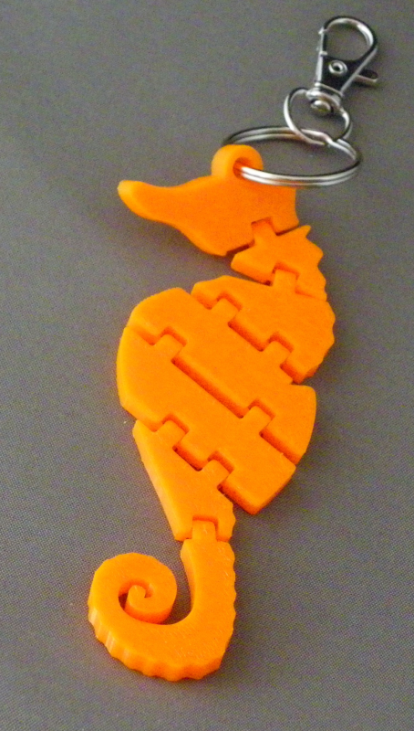 (image for) 3D Prints - Zeepaard Sleutelhanger 3 - Zonnig Oranje (Sunny Orange)