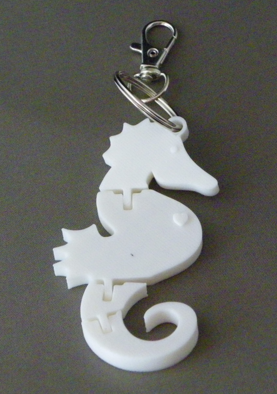 (image for) 3D Prints - Zeepaard Sleutelhanger 4 - Wit (White)
