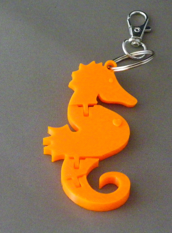 (image for) 3D Prints - Zeepaard Sleutelhanger 4 - Zonnig Oranje (Sunny Orange)