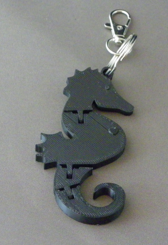 (image for) 3D Prints - Zeepaard Sleutelhanger 4 - Zwart (Black)