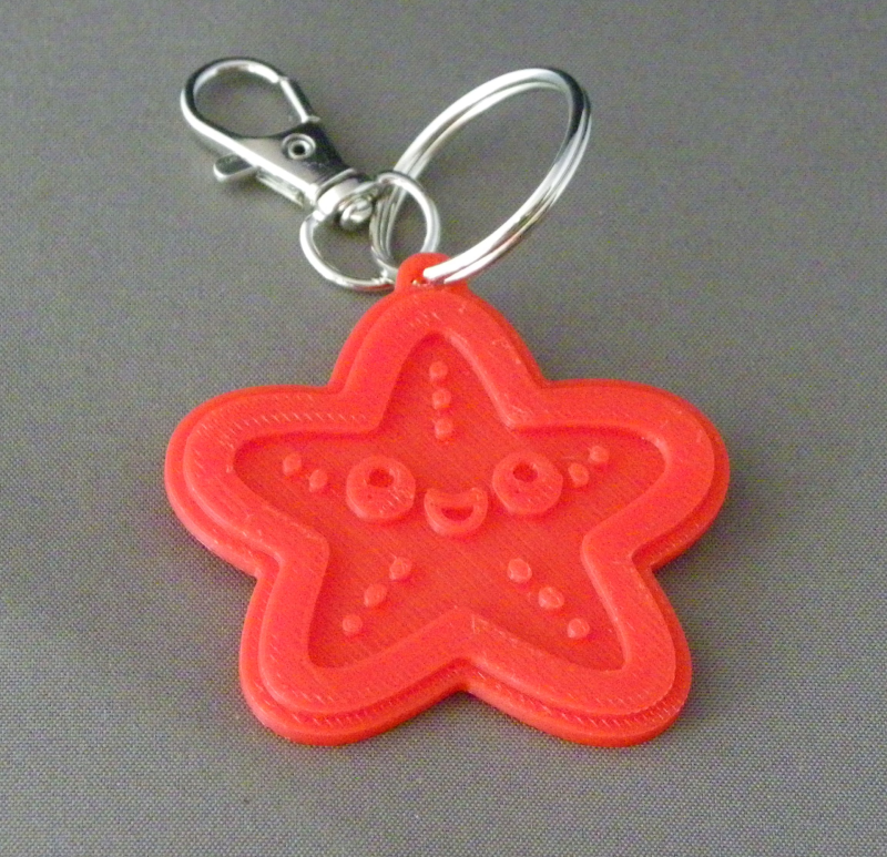 (image for) 3D Prints - Zeester Sleutelhanger 1 - Rood (Red)