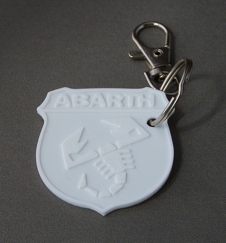 (image for) 3D Prints - Abarth Sleutelhanger 1 - Wit (White)