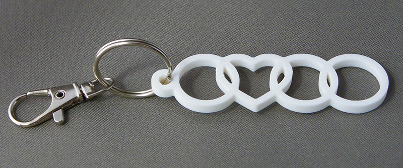 (image for) 3D Prints - Audi Sleutelhanger - Wit (White)