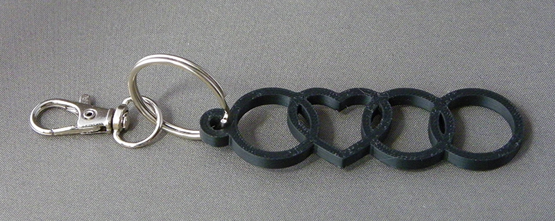 (image for) 3D Prints - Audi Sleutelhanger 1 - Zwart (Black)