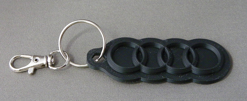 (image for) 3D Prints - Audi Sleutelhanger 2 - Zwart (Black)