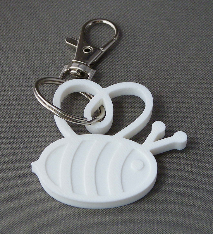 (image for) 3D Prints - Bij Sleutelhanger 1 - Wit (White)