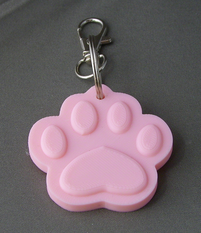 (image for) 3D Prints - Dierenpoot Sleutelhanger 2 - Kersenroze (Sakura Pink)