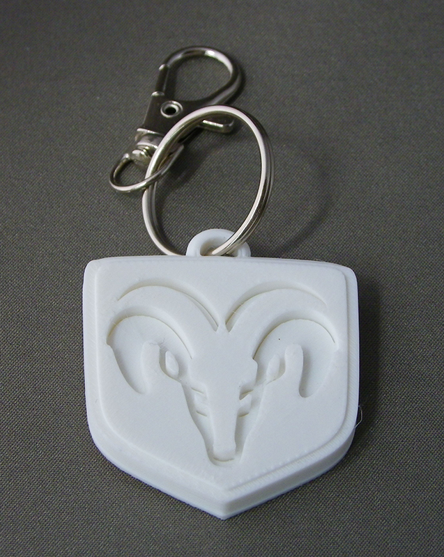 (image for) 3D Prints - Dodge Ram Sleutelhanger 1 - Wit (White)