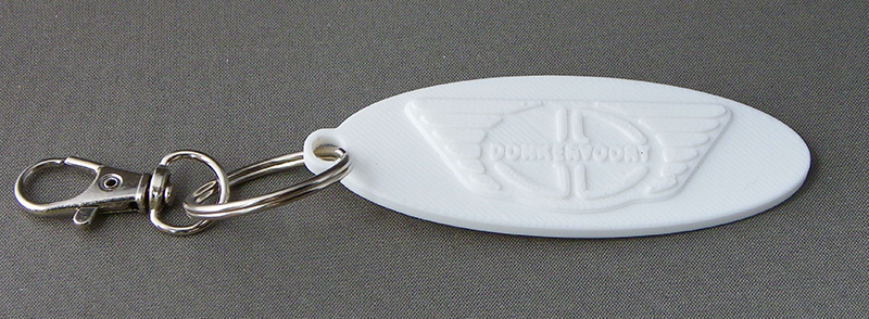 (image for) 3D Prints - Donkervoort Sleutelhanger 1 - Wit (White)