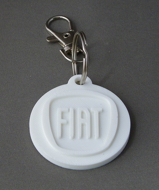(image for) 3D Prints - Fiat Sleutelhanger 1 - Wit (White)