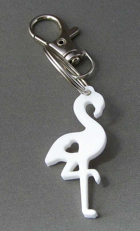 (image for) 3D Prints - Flamingo Sleutelhanger 1 - Wit (White)