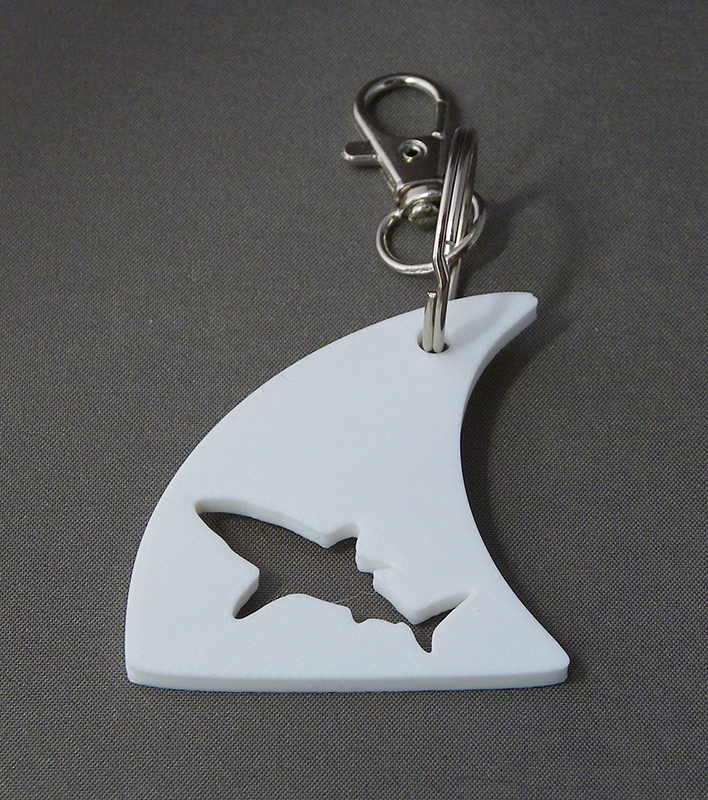 (image for) 3D Prints - Haai Sleutelhanger 2 - Wit (White)