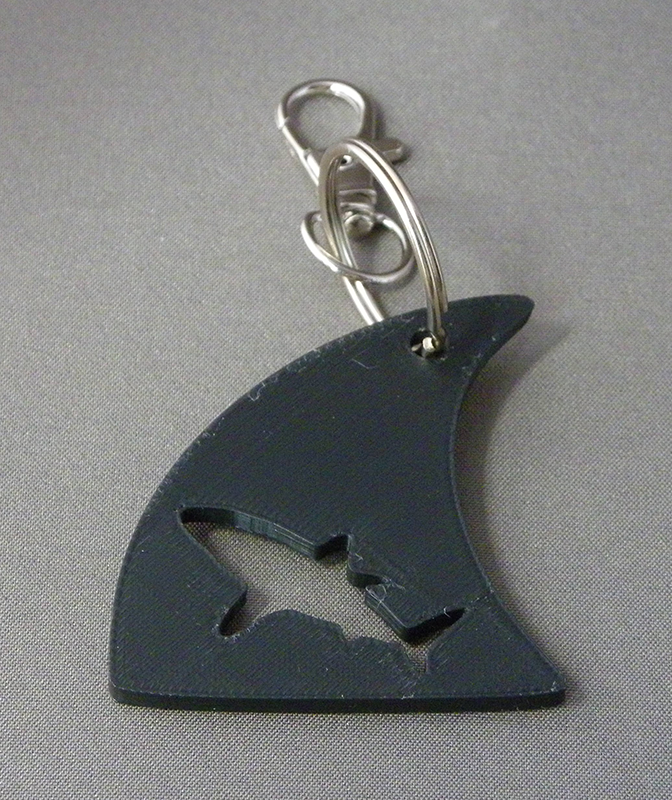 (image for) 3D Prints - Haai Sleutelhanger 2 - Zwart (Black)