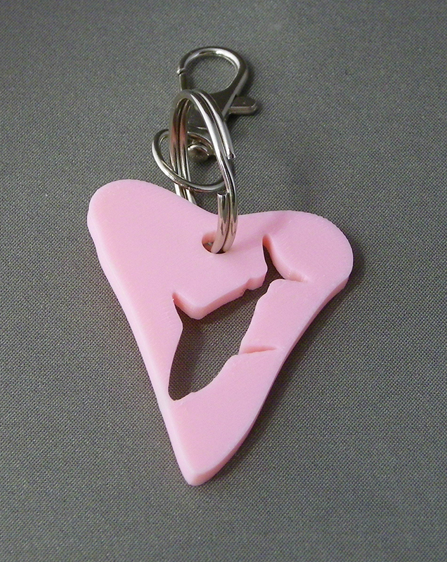 (image for) 3D Prints - Haai Sleutelhanger 3 - Kersenroze (Sakura Pink)