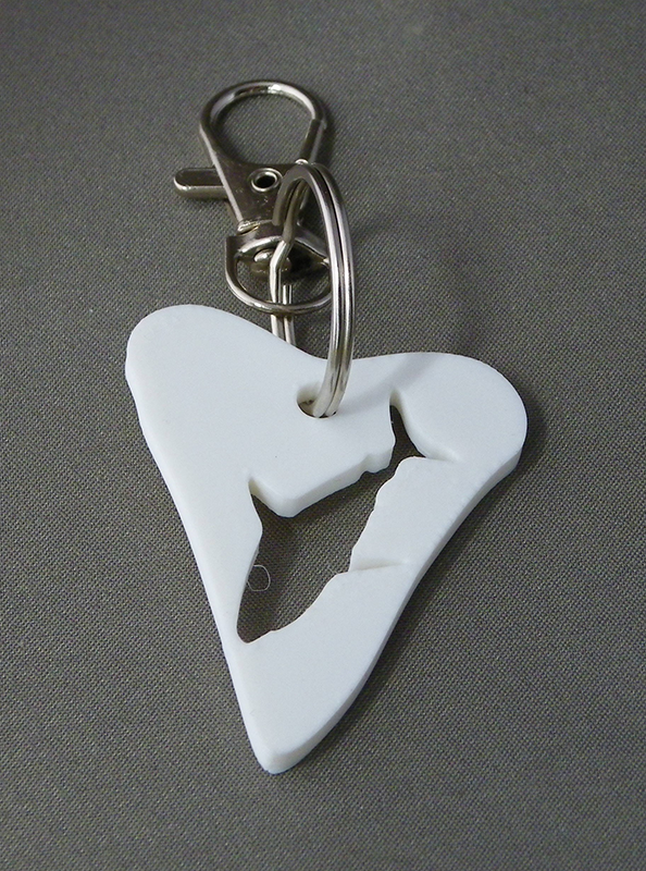 (image for) 3D Prints - Haai Sleutelhanger 3 - Wit (White)