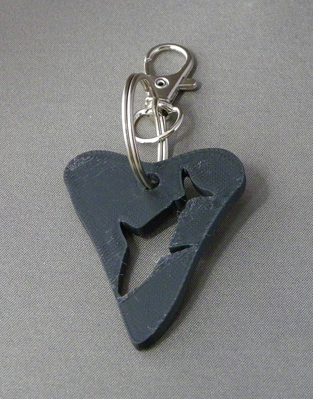 (image for) 3D Prints - Haai Sleutelhanger 3 - Zwart (Black)