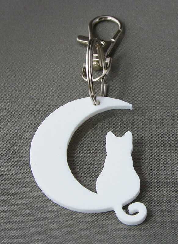 (image for) 3D Prints - Kat Sleutelhanger 2 - Wit (White)
