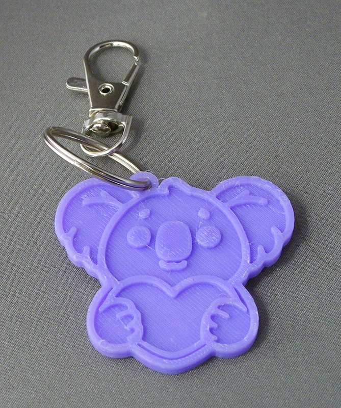 (image for) 3D Prints - Koala Sleutelhanger 1 - Paars (Purple)