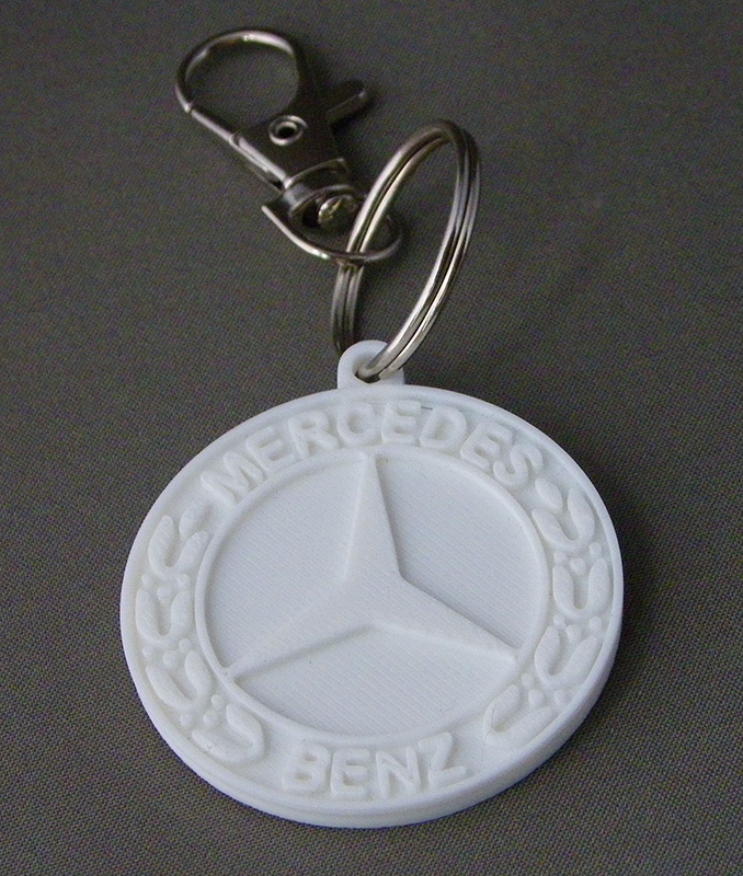 (image for) 3D Prints - Mercedes Sleutelhanger 1 - Wit (White)