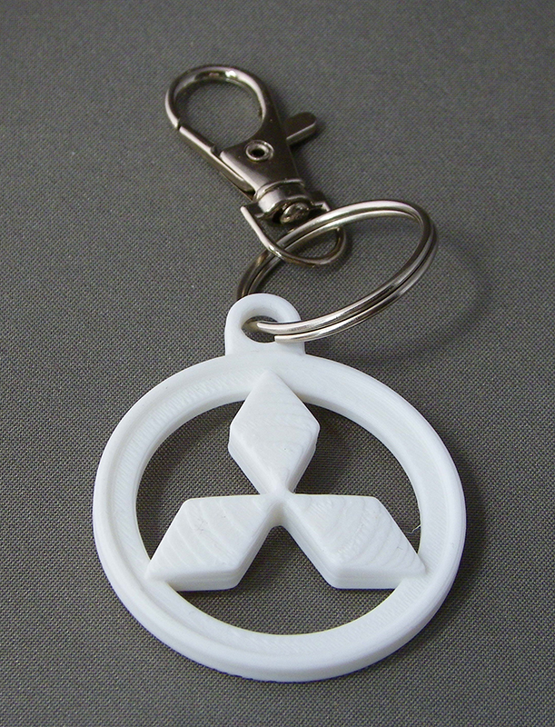 (image for) 3D Prints - Mitsubishi Sleutelhanger 1 - Wit (White)