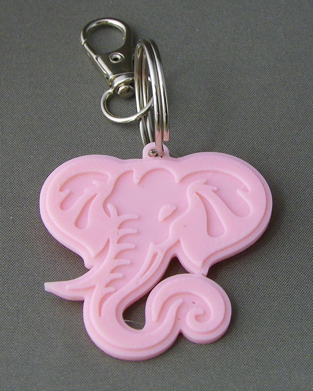 (image for) 3D Prints - Olifant Sleutelhanger 1 - Kersenroze (Sakura Pink)