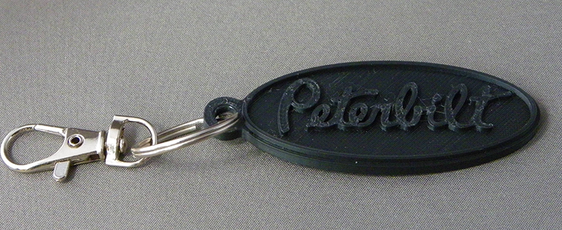 (image for) 3D Prints - Peterbilt Sleutelhanger 1 - Zwart (Black)