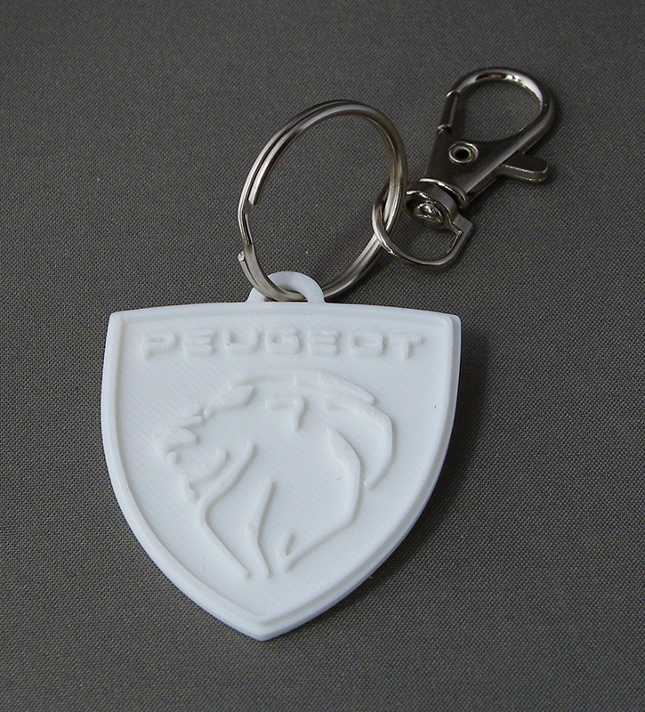 (image for) 3D Prints - Peugeot Sleutelhanger 1 - Wit (White)
