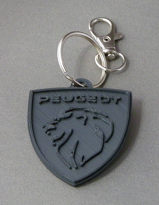 (image for) 3D Prints - Peugeot Sleutelhanger 1 - Zwart (Black)