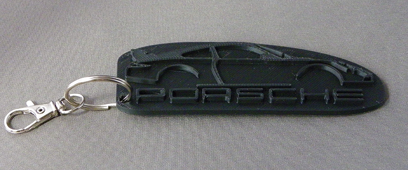 (image for) 3D Prints - Porsche Sleutelhanger 1 - Zwart (Black)