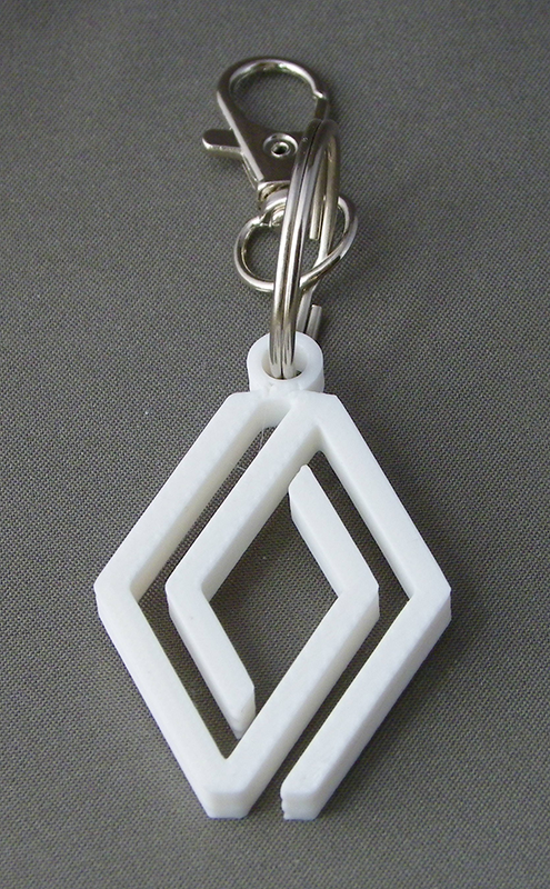 (image for) 3D Prints - Renault Sleutelhanger 1 - Wit (White)