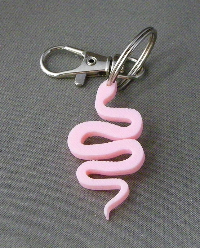 (image for) 3D Prints - Slang Sleutelhanger 1 - Kersenroze (Sakura Pink)